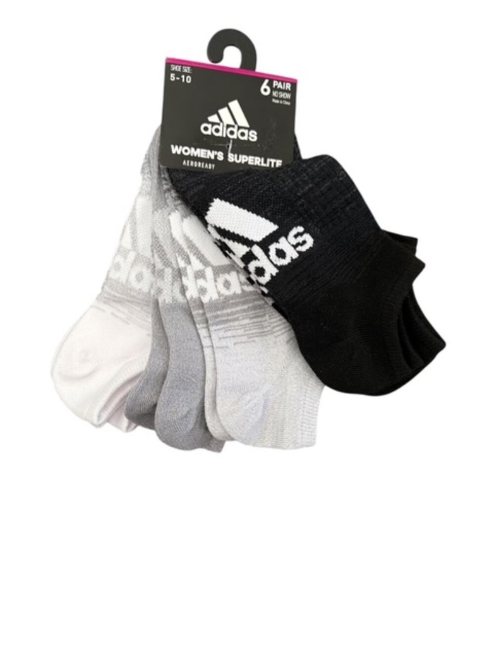 Adidas Superlite No Show Socks Women’s 6 Pair Sz 5-10 AEROREADY Compressio